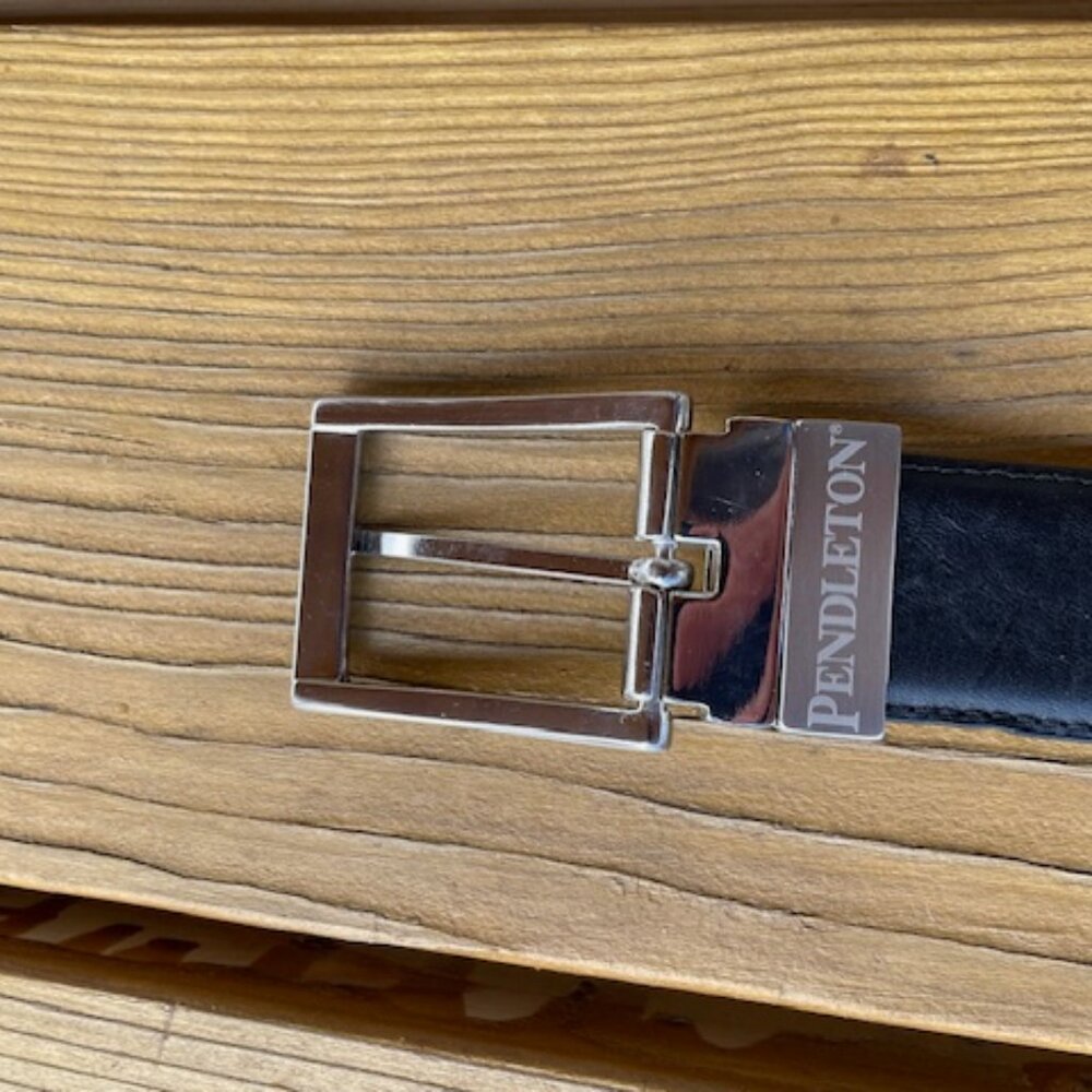 Pendleton Brown Leather Belt with silver buckle